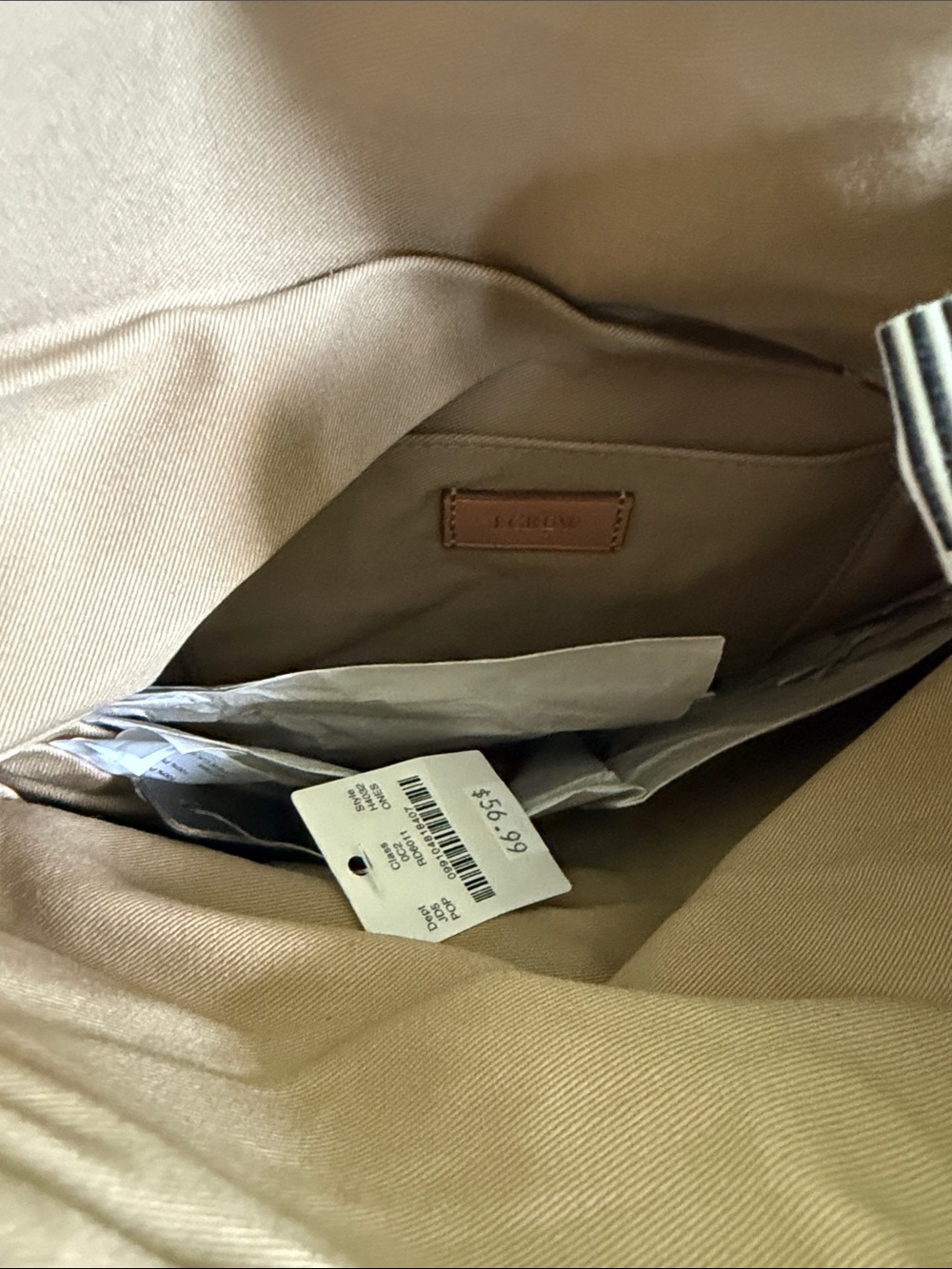 J. Crew NWT Red Velvet Clutch with Striped Ribbon Accent - Picture 5 of 7